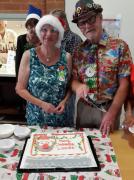Michael & Meredith show off our Christmas Cake